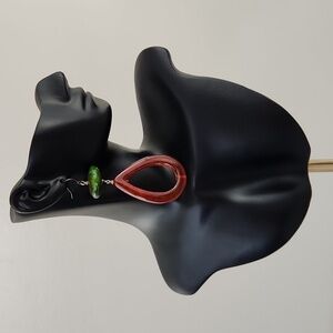 Vintage glass teardrop shape earrings